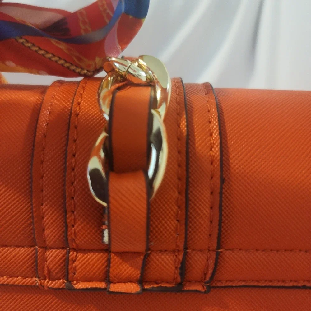 ALDO Anniebrook Crossbody Orange Faux Leather Satchel